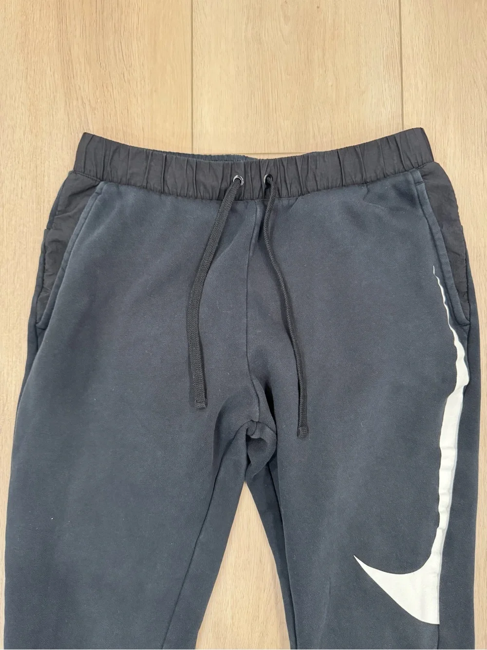 Nike Black Joggers with Large White Swoosh